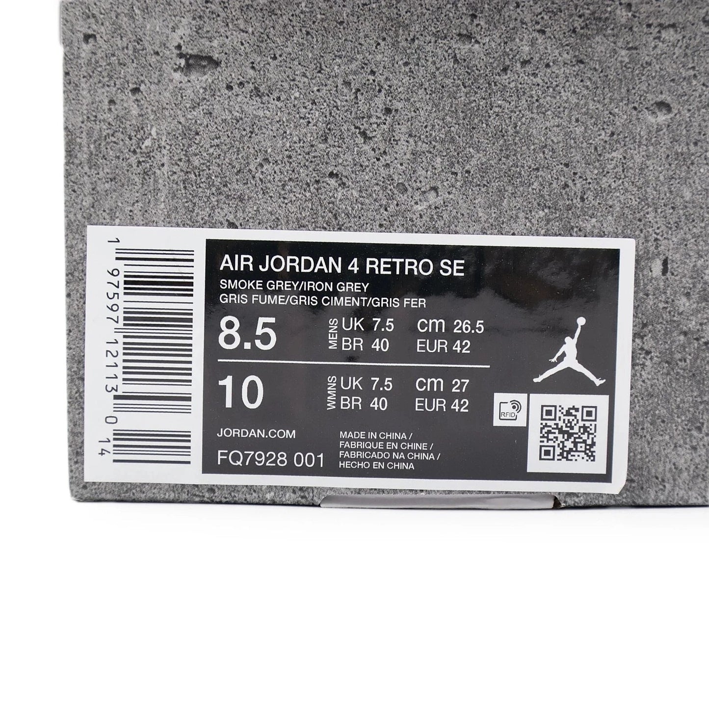 Nike Air Jordan 4 Retro 'Wet Cement' Smoke Grey FQ7928-001